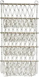 Wall Hanging Organizer Stuffed Animal Toy Net Hammock Nursery Plush Toy Storage Boho Macrame,White