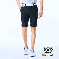 在飛比找momo購物網優惠-【KING GOLF】實體同步款-男款LOGO印花剪裁彈性短