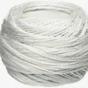 PearlGlow Light Grey Cotton Thread Balls, Size 8