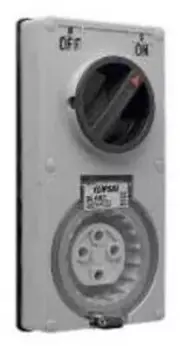 Clipsal VERTICAL SWITCHED SOCKET 500V 4-Pin 3-Pole Less Enclosure Grey-20A Or32A
