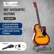40in Karrera Acoustic Cutaway Guitar Bag Strings Picks Carry Bag Winder
