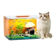 Betta Small Fish Tank Kit, 2.5 Gallon Self Cleaning Aquarium with Filter, Sil...