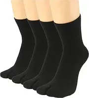 [UBUMO] Men's Flip Flop Socks Tabi Split Toe Geta Wicking Cotton Pack of 4