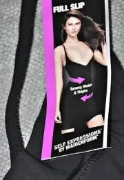 Maidenform Self Expressions Full Slip Firm Control WYOB 1243 Dress Blk Nude L S