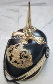 PRUSSIAN GERMAN LEATHER HELMET PICKELHAUBE BAVARIAN OFFICER WEARABLE VINTAGE