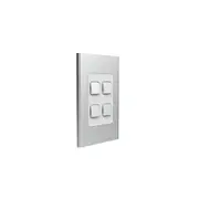 Clipsal Iconic Styl Cover Frame, 4 Switches, Vertical, Silver - S3044C-SV