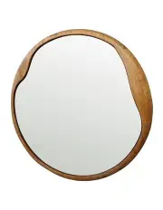 [Willow & Silk] Asymmetric Wood-Framed Wall Mirror 60 x 60cm in Natural