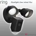 Ring Floodlight Cam Wired Plus Motion Activated 1080p HD Video Audio Alarm Black