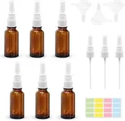ZOCONE Pack of 6 Empty Nose Spray Bottles, 10 ml Atomiser Spray Bottle Nose with Spray Heads, Label Funnel, Nose Spray, Atomiser Glass Nose Spray, Empty Bottle, Nose Spray Bottles for Perfume, Saline
