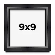 9x9 Shadow Box Frame Black | 1.25 inches Deep Real Wood Contemporary Shadowbox D