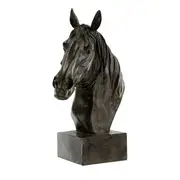 Horse Head Statue On Base - Decorative