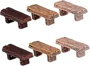 Sosoport 1set Mini DIY Resin Stools Model Vintage Craft Ornaments for Micro Landscape Decor Random Colors for Home Patio and Tabletop Decorations Random Color 6pcs