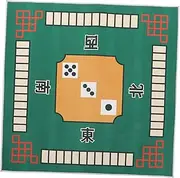 OFFIGAM 1PC Square Mahjong Table Cloth Slip Board Mat for Mahjong Poker Domino Games Green with Backing Noise Reduction Soft Friction Resistant