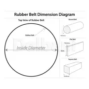 106mm Diameter 1.8mm Square Belt for VCR Cassette Tape Deck Arduino Gear Motor
