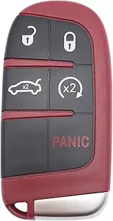 Key Fob Cover Case Fit for Jeep Grand Cherokee Wrangler Compass Cherokee Renegade Patriot Grand Comander for Chrysler 300 200 Dodge Charger Challenger Dart Durango Journey Renegade Fiat (Red)