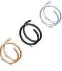 Tiny Twist Nose Rings Hoops Surgical Steel Double Spiral Nose Hoop Set Of 3