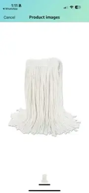 12 Boardwalk RM03024S Banded Rayon Cut-End Mop Heads White 24 oz 1 1/4" Headband