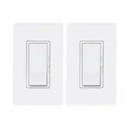[2 Pack] BESTTEN Dimmer Light Switch, Universal Lighting Control, Single Pole 3