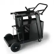 VEVOR Welding Cart, 2-Tier 4 Drawers Welder Cart with 265 LBS Weight Capacity, 360 Swivel Wheels, Tank Storage Safety Chains, Heavy Duty Rolling MIG