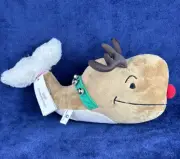 NWT Vineyard Vines Stuffed Plush Bells Red Nose Reindeer Whale Antlers 16” NEW