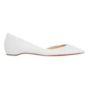 Christian Louboutin Iriza White Zarli Kid Pointed Toe Ballerina Ballet Flat 35.5