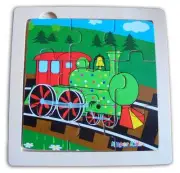 Kaper Kidz 9 Pcs Wooden TRAIN Jigsaw Puzzle Toddler Kids Educational Toy