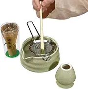 Matcha Whisk Set, Authentic Matcha Kit, Professional Matcha Scoop, 5 Piece Matcha Set for Novices and Experts Alike, Making Matcha Preparation Easy and Enjoyable (1 Set)