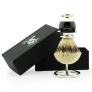 Mens Shaving Silvertips Badger Hair Brush Barber Salon Free Steel Holder/Stand