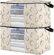 sanluoli 60L 2 Pack Under Bed Storage Boxes with Reinforced Handles, clear window Closet Storage Bags