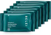 Belei Vitamin C Biodegradable Facial Cleansing Wipes, 6 x 25