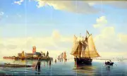 Art Vivid Color Sailboat Sea Ceramic Mural Backsplash Bath Tile #2220