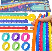 12Pcs Fidget Toys Sensory Bracelet Set- Spiky Fidget Rings for Autism - Stocking Stuffers for Kids - Stimulating & Addictive Toys - Anxiety Relief Calm Down Fidgets Toys for Classroom Party Favors