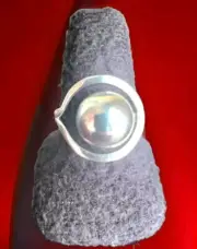 Erick's Sterling Silver Half Bead Ring Size 10 Taxco.925
