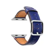 Classic Square Buckle Leather Watch Strap for Apple Watch Series Pin Buckle Strap-Blue-38/40mm
