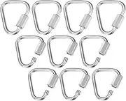 uxcell 10-Pack Quick Chain Link Connector, M4 5/32" 304 Stainless Steel Triangle Locking Repair Chain Links for Swing/Camping/Hiking/Backpack, Twist Key Ring Screw Chain Link [Silver]