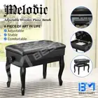 Melodic Adjustable Piano Stool Wooden Keyboard Bench Chair with Storage