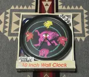 90s Atico Digitech Keith Scramble Campbell 10” Wall Clock Running Eyeball Art