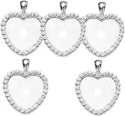 [KONTONTY] Jewelry Making Pendants Jewelry Making Charms Necklace DIY Heart Charms Bracelet Charms Pendant Bezel Pendant Heart Jewelry Heart Pendant Charms Pendant Trays Golden