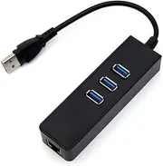 USB 3.0 HUB 3-Port High Speed with RJ45 Gigabit Ethernet LAN Adapter 1000Mbps