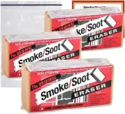 Smoke Soot Eraser Sponge 3 Pack with Storage Bag and Instruction Card