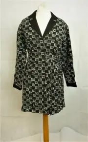 Asos Black / White Check Coat With Orange Lining Size 10 uk CR092 CC 08