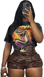 [Generic] Women's Club Faux Leather Shorts High Waisted Fashion Sexy Disco Short Hot Pants