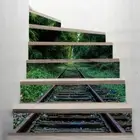6Pcs Railway Tile Floor Stair Sticker Waterproof Decal Art Wallpaper Decor
