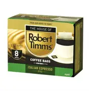 Robert Timms Italian Espresso Coffee Bags 8 Pack 45g x 1