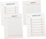 SHOWERORO 4pcs Useful Punched Filler Papers Planner Refill Papers Loose Leaf Notebook Pages Office School Planner