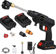 [KKnoon] Cordless Pressure Washer, 60 Bar 6 in 1 nozzle Portable Pressure Washer with Battery and Charger 24 Volt Rechargeable Battery Electric Pressure Washer for Car/Fence/Garden Cleaning