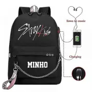 Stray Kids Usb Backpack Korean Style Felix Bookbag Back To School Boys Girls Fans Gift Bag Mochila