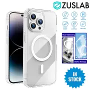For iPhone 16 15 14 13 12 11 Pro Max Plus Magnetic MagSafe Compatible Clear Case