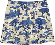 [FRODOTGV] Dark Blue Trees Athletic Skirt Girls with Built-in Shorts Performance Skorts for Toddler Girl Kids Pleated Skirt