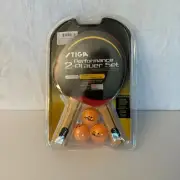 STIGA 2-Player Performance Ping Pong Set - 2 Custom Rackets 3 Orange Balls NEW
